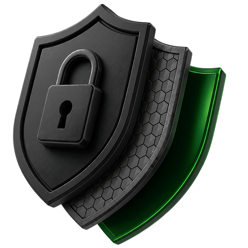 Shields representing UPX security layers